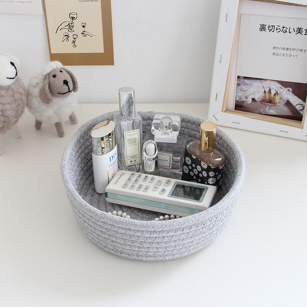 Nordic Cotton Rope Storage Baskets Woven Desktop Sundries Kids Toys Organizer Box Baby Dirty Clothes Laundry Basket Hamper