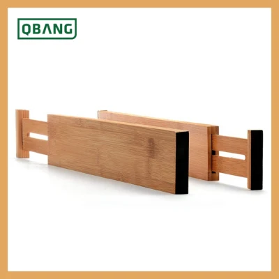 100% Natural Bamboo Adjustable Standard Size Kitchen Home Drawer Divider Organizer